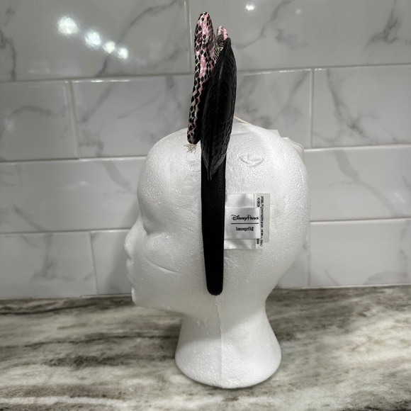 Disney Animal Kingdom Loungefly Minnie Minnie Headband Ears Pink Snakeskin NEW - Picture 10 of 13